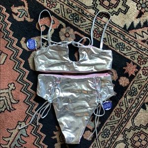 Metallic two piece bikini